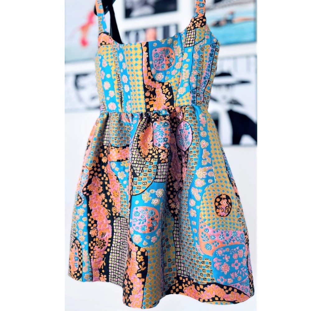 Christian Dior Millefiori Ornamental Zipped Dress